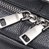 Men's Business Leather Handbag Large Capacity 15.6-Inch Computer Bag Shoulder Bag