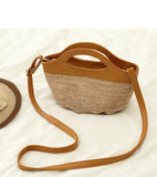 Ladies shell-shaped straw woven bag beach vacation handbag