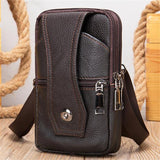 Leather Belt Bag Men's Sports Outdoor Crossbody Bag