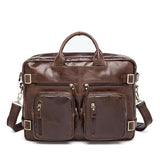 Mens Multipurpose Business Casual Case Leather Handbags Backpacks