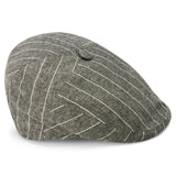 GREY & WHITE STRIPED MODA FLAT CAP