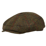 Eight Piece Cap Tweed-Green/Red