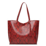 Fashion Snake Print Large Capacity Tote Bag Shoulder Bag