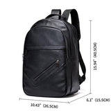 Men’s Large Capacity Top-Handled Zip Fastening Genuine Leather Backpack