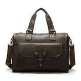 Mens Large Capacity Simple Style Leather Business Travelling Handbag