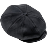 Eight Piece Cap Tweed-Leather black