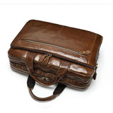 Mens Vintage Durable Business Leather Bridfcase Sling Shoulder Bag