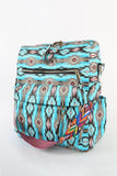 Women's Western Ethnic Geometric Pattern Multi-Pocket Backpack