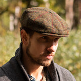 Eight Piece Cap Tweed-Green/Red