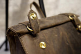 Luxury Crazy Horse Leather Backpack&Computer bag