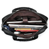 Mens Large Capacity Leather Handbags Casual Business Briefcase