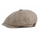 Breathable linen newsboy hat adjustable 56-60CM