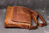 Men's Leather Vintage Crossbody A4 Briefcase