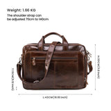 Luxury Business Travel Shoulder Messenger Bag Genuine Leather Computer Handbag Work Official Laptop Briefcase Bag For Men