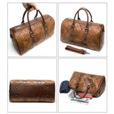 Large Capacity Travel Casual Leather Handbags Print Duffel Bags