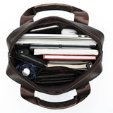 Leather Business Retro Waterproof Portable Briefcase Casual Shoulder Bag Crossbody Bag