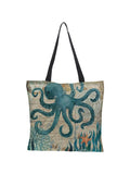 Marine animal print waterproof handbag