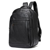 Men’s Large Capacity Top-Handled Zip Fastening Genuine Leather Backpack