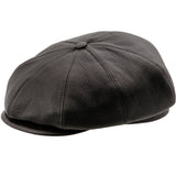 Eight Piece Cap Tweed-Leather/brown