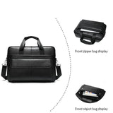 Mens Large Capacity Leather Handbags Casual Business Briefcase