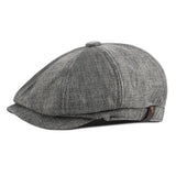 Breathable linen newsboy hat adjustable 56-60CM