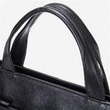Men's Genuine Leather Casual Business Handbag Solid Color Crossbody Bag