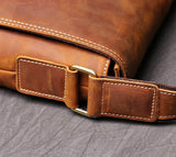 Men's Leather Vintage Crossbody A4 Briefcase