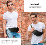 Genuine Leather Waist Bag For Men Fanny Pack Bum Bag Fashion Leather Strap Shoulder Bag Satchel Crossbody Bag Sling Bag For Men