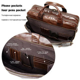 Mens Vintage Durable Business Leather Bridfcase Sling Shoulder Bag