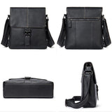 Leather Solid Color Business Crossbody Bag Shoulder Bag For Men