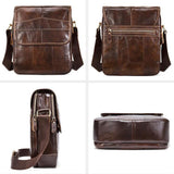 Genuine Leather Retro Large Capacity Shoulder Bag Crossbody Bag