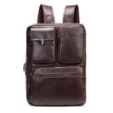 Men's Briefcase 17 Inch Computer Bag Leather Multi-Function Handbag Business Travel Bag