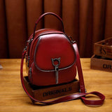 Leather Backpack fashion Mini versatile Backpack