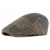 "Lefevre" Plaid Cotton Flat Cap