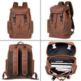 Men's Outdoor Travel Large-Capacity Leather Breathable Backpack
