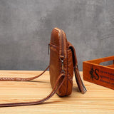 Women's Retro Leather Large Capacity Zip-up Waterproof Crossbody Bag
