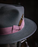 Grey feather fedora