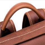 Men's Outdoor Travel Large-Capacity Leather Breathable Backpack