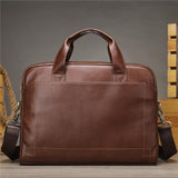 Large Capacity Leather Business Simple Style Laptop Handbag