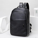 Men’s Large Capacity Top-Handled Zip Fastening Genuine Leather Backpack