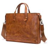 Mens Simple Style Business Leather Handbag