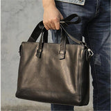Mens Simple Style Business Leather Handbag