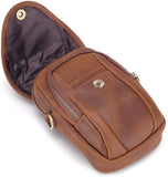 Leather Small Shoulder Bag Waist Belt Pouch Crossbody Bag Cell Phone Money Carrying Case Purse Wallet Bum Bag Fanny Pack for Men