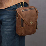 Leather Small Shoulder Bag Waist Belt Pouch Crossbody Bag Cell Phone Money Carrying Case Purse Wallet Bum Bag Fanny Pack for Men