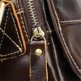 Genuine Leather Retro Large Capacity Shoulder Bag Crossbody Bag