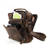 Men's Casaul Leahter Large Capacity Crossbody Bag