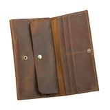 Long crazy horse leather multi-function mobile phone passport bag
