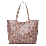 Fashion Snake Print Large Capacity Tote Bag Shoulder Bag