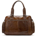 Men's Business Handbag Large Capacity Retro Leather Travel Shoulder Bag