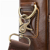 Men's Leather Briefcase Handbag Large Capacity Retro Shoulder Bag Crossbody Bag